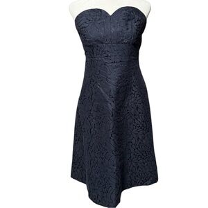J. Crew Strapless Dark Blue Floral Dress-No Size-See Measurements